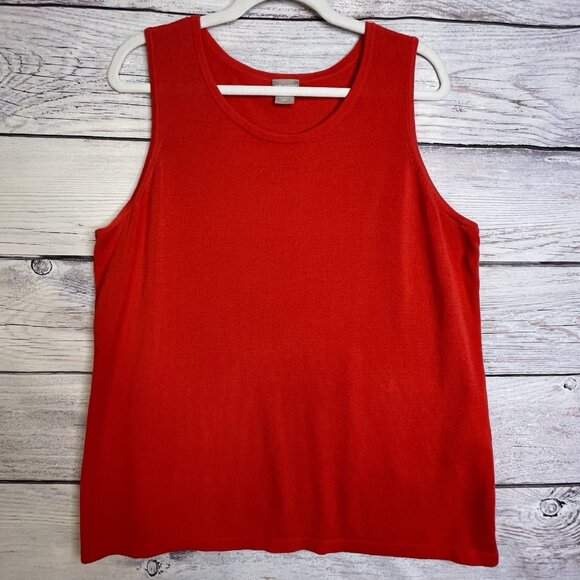 Chicos Women’s Sweater And Cardigan Set Size 16/ XL Burnt Orange Sleeveless - Picture 4 of 16